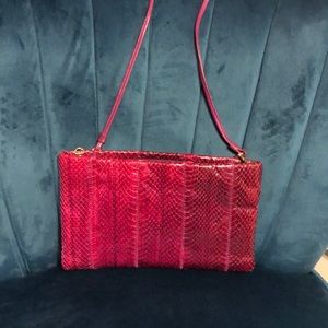 Clemente Genuine SnakeSkin Crossover Clutch